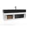 Castello Usa Nile 48" Wall Mounted White Vanity With Black Top And Brushed Nickel Handles CB-MC-48W-BN-2053-BL - alternate 5